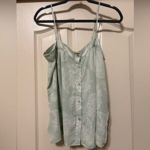 Charlotte Russe Light Green Paisley Camisole